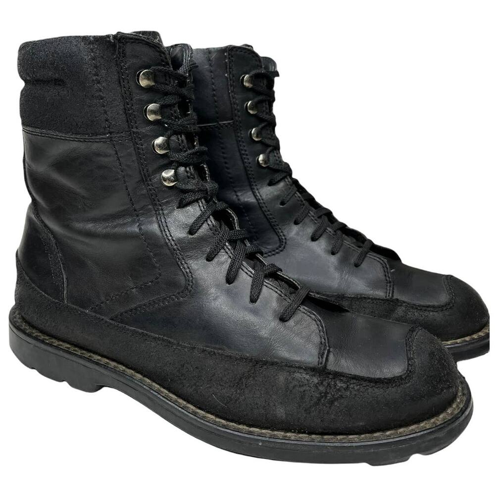 Harley-Davidson Black Leather Moto Lacing Boots